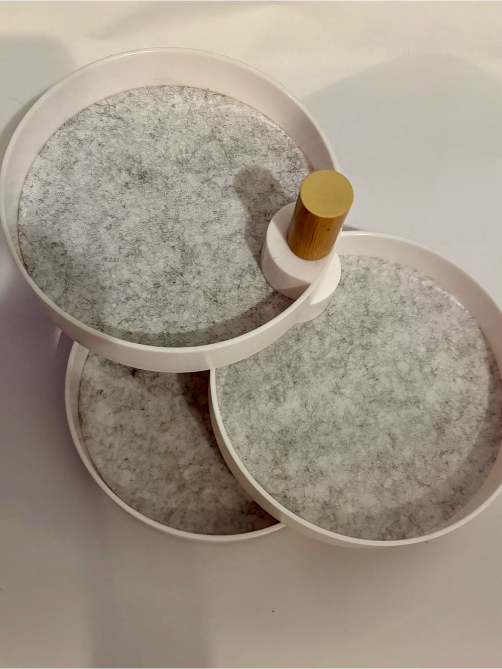22- the 2bandits white and grey felt catch all 3 tier tray